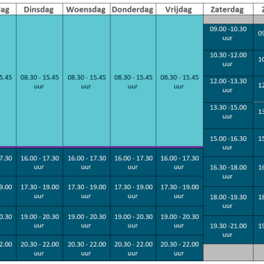 Uren De Nekkerpool (vrije vs vaste zwemblokken)