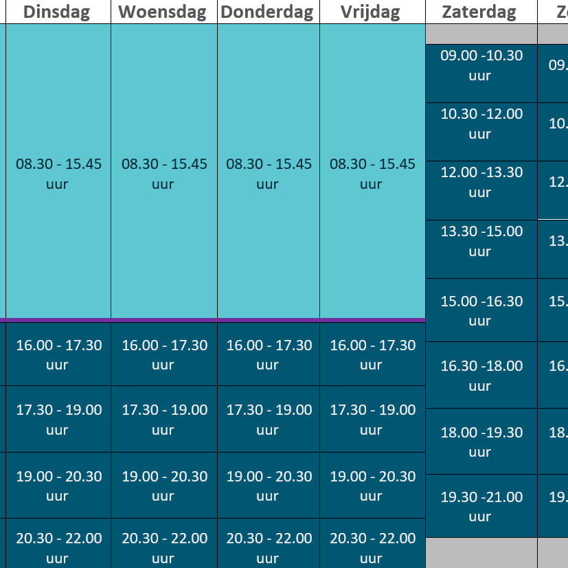 Uren De Nekkerpool (vrije vs vaste zwemblokken)