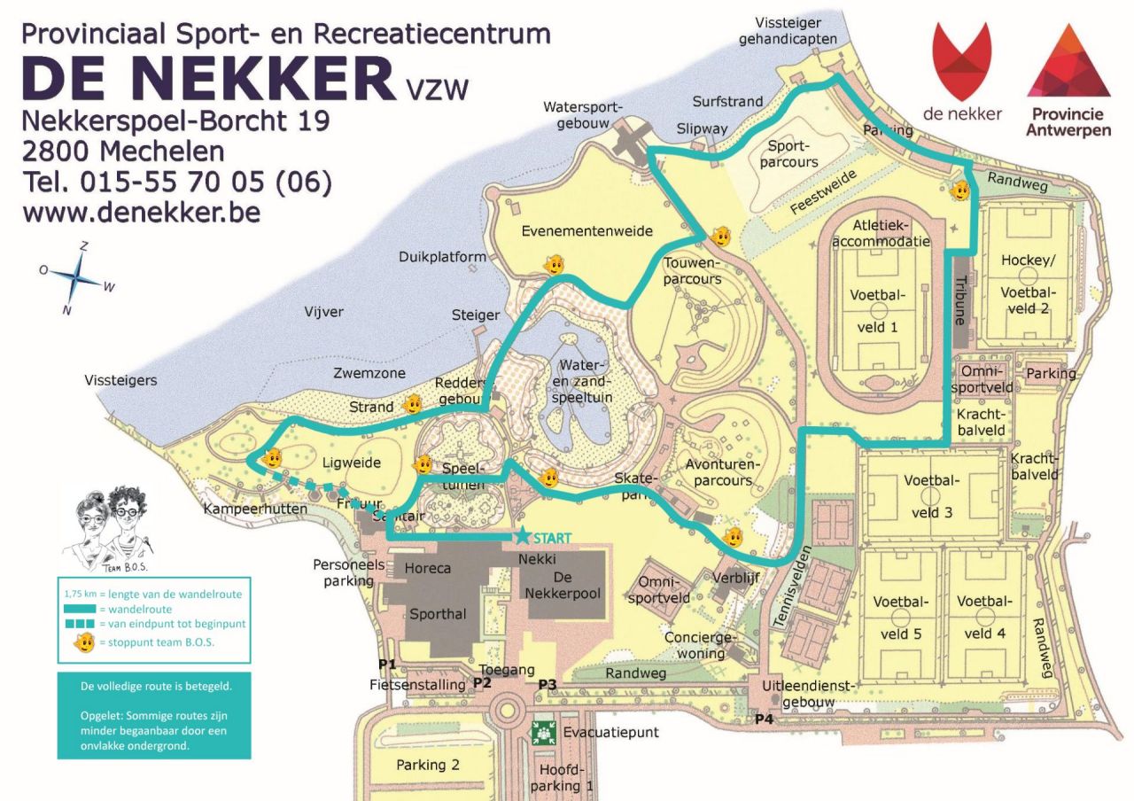 Plattegrond wandelroute B.O.S.